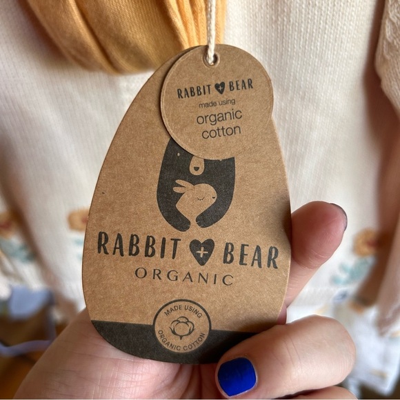 Rabbit+Bear Casual Cream &Yellow Dress/Cardigan, Floral Print, Puffed Sleeves-2t - Picture 4 of 4